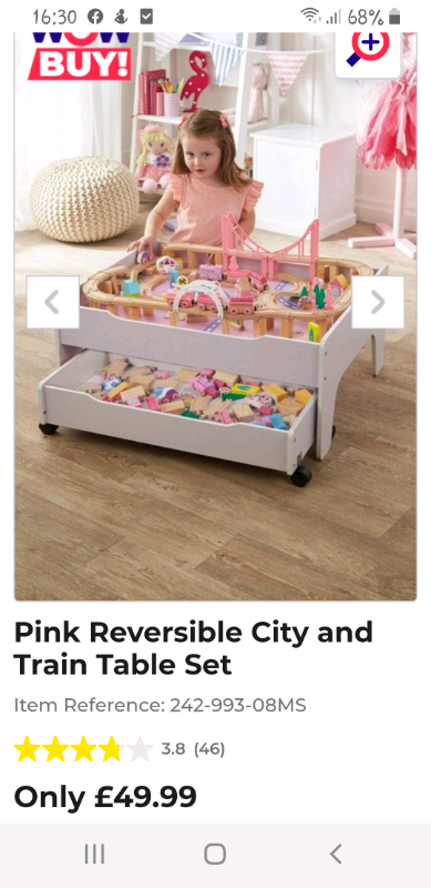 pink train set table